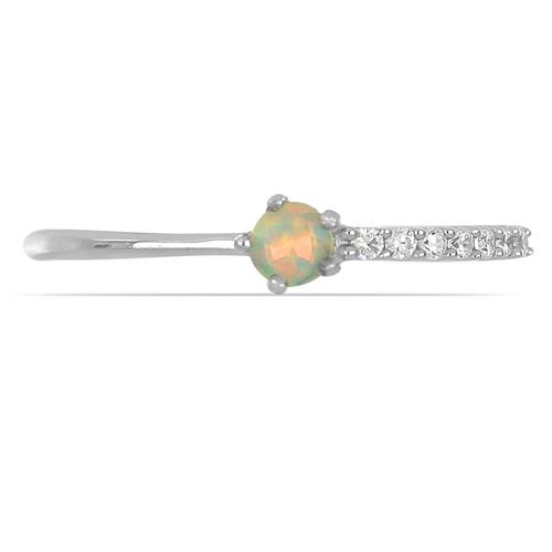 BUY REAL ETHIOPIAN OPAL GEMSTONE CLASSIC RING IN STERLING SILVER